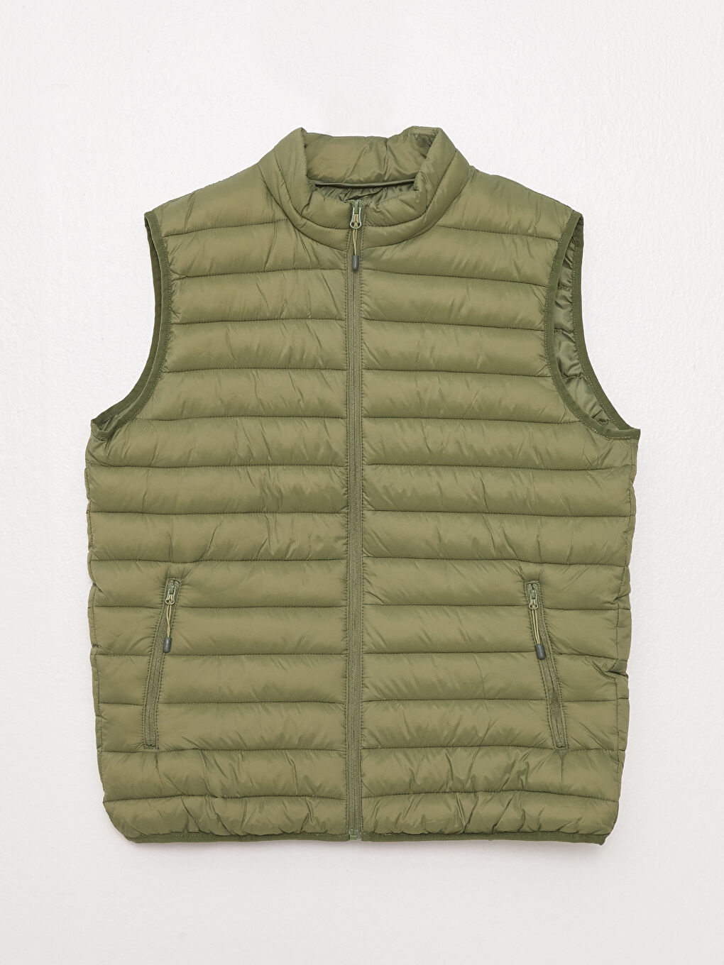 Vestă Matlasată Pentru Bărbați Cu Guler Tip Pâlnie Și Croială Standard-5