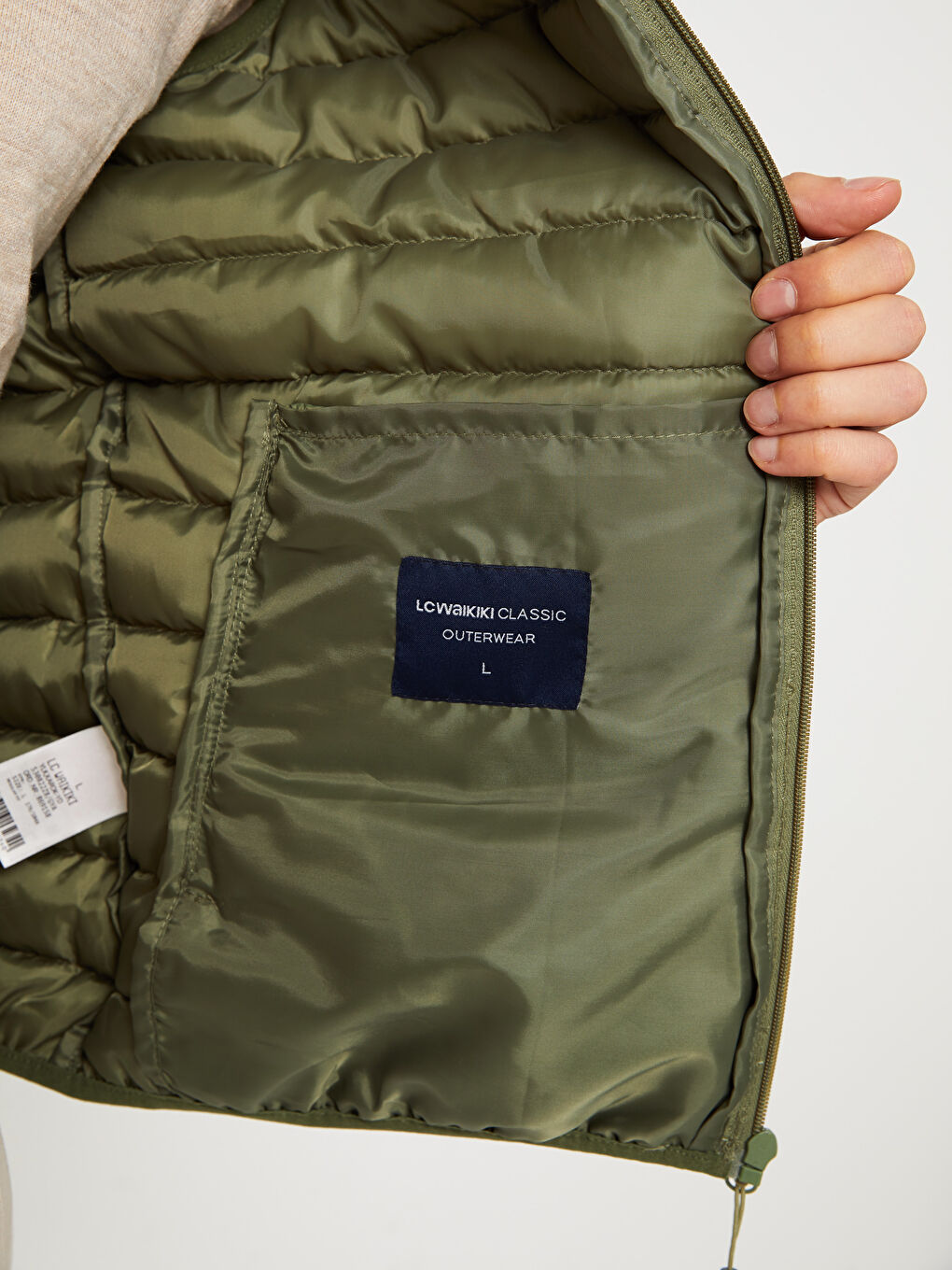 Vestă Matlasată Pentru Bărbați Cu Guler Tip Pâlnie Și Croială Standard-3