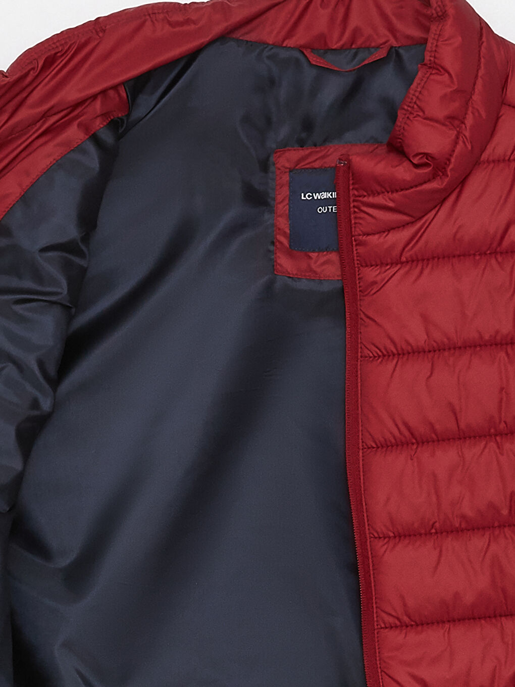 Kırmızı Standart Kalıp Dik Yaka Erkek Şişme Yelek-8