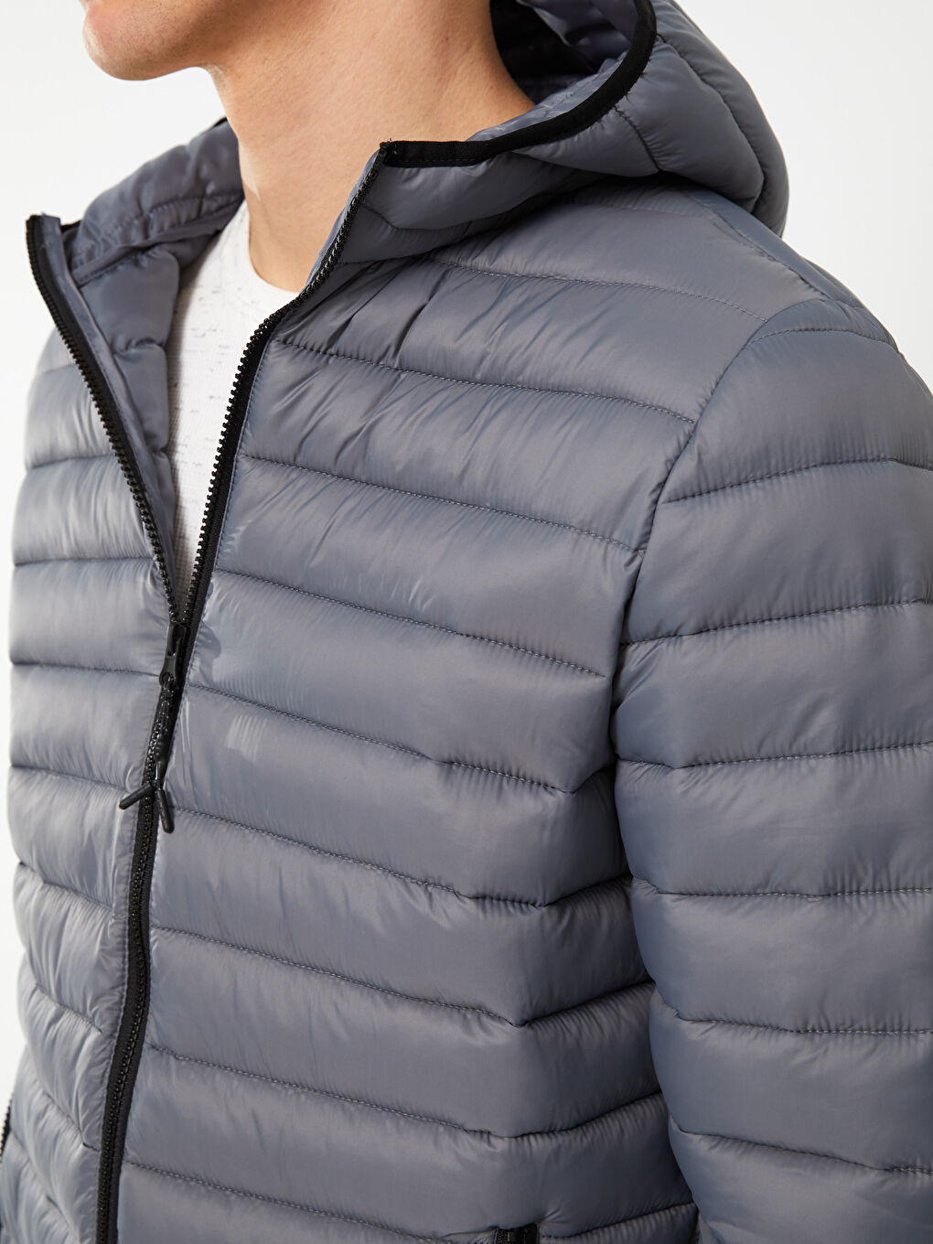 LCWAIKIKI Classic Standard Fit Hooded Men's Puffer Coat -S30826Z8-GYS