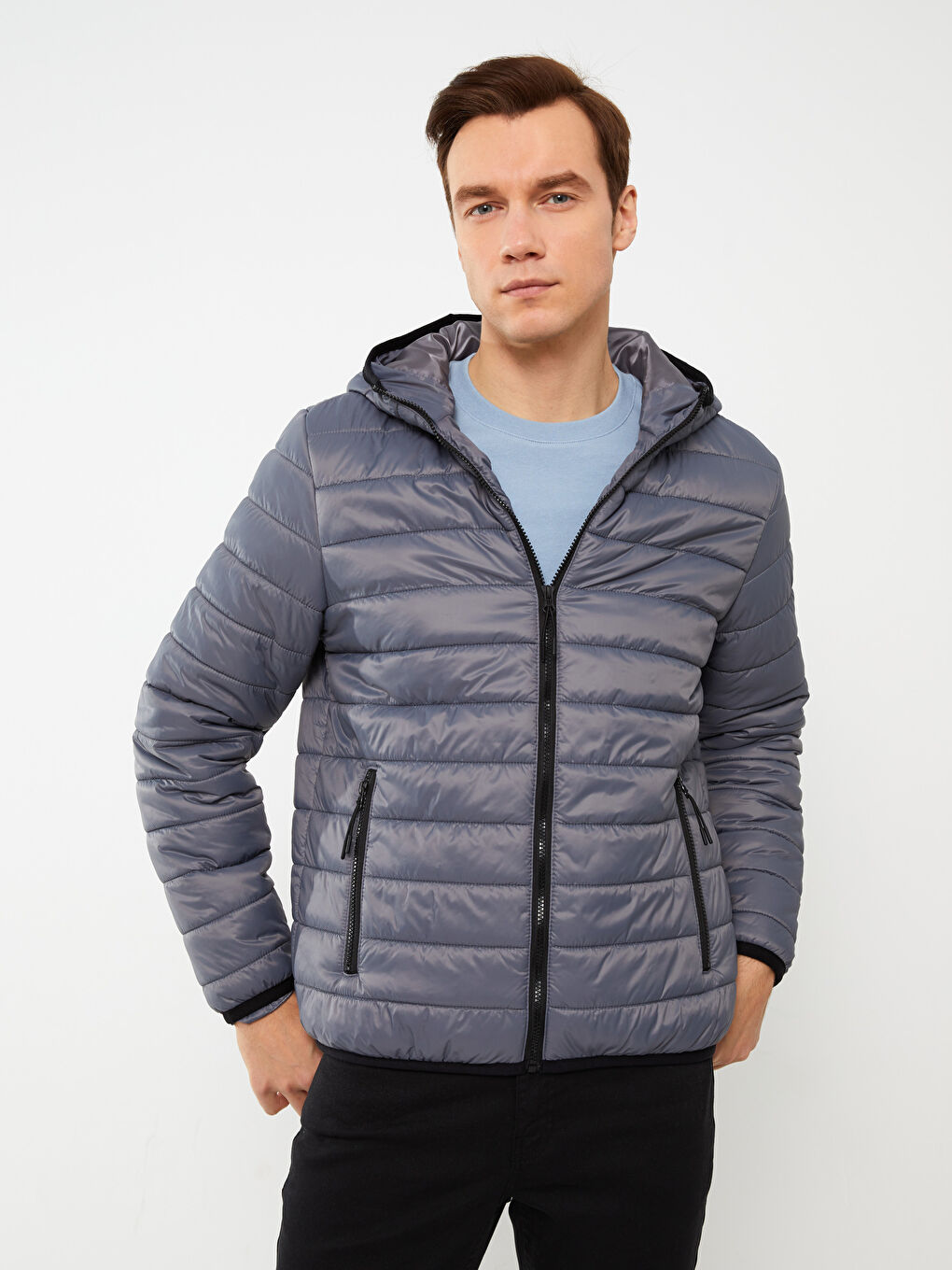Standard Fit Hooded Men's Puffer Coat-1