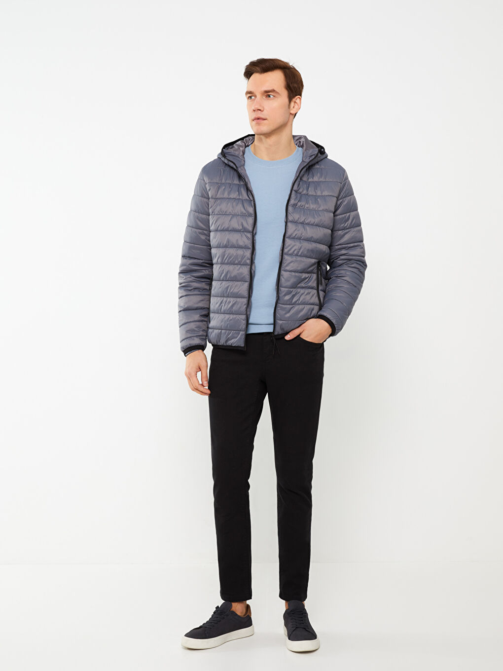 Standard Fit Hooded Men's Puffer Coat-2