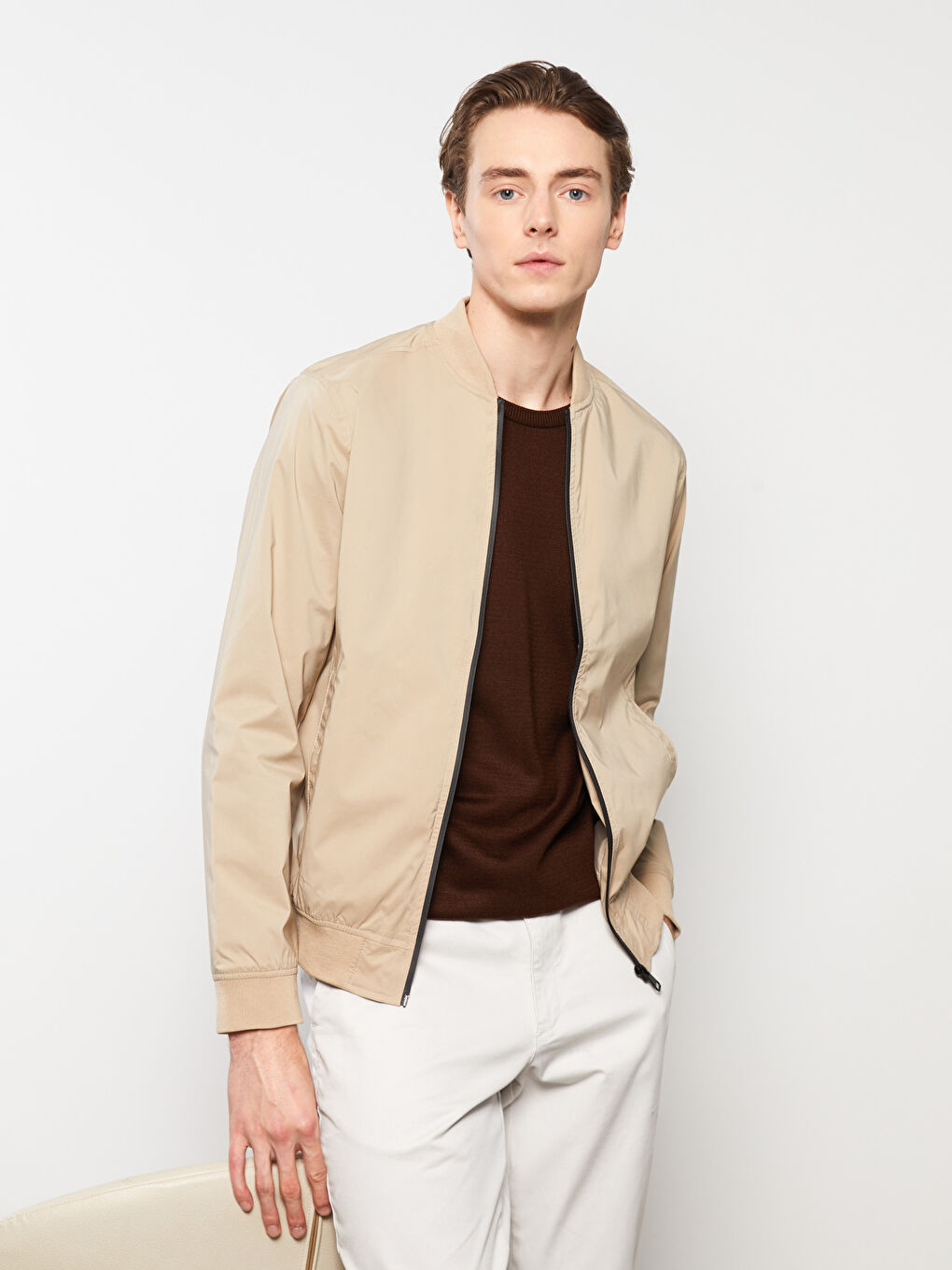 Редовен фит Колеж яка Палто за мъже