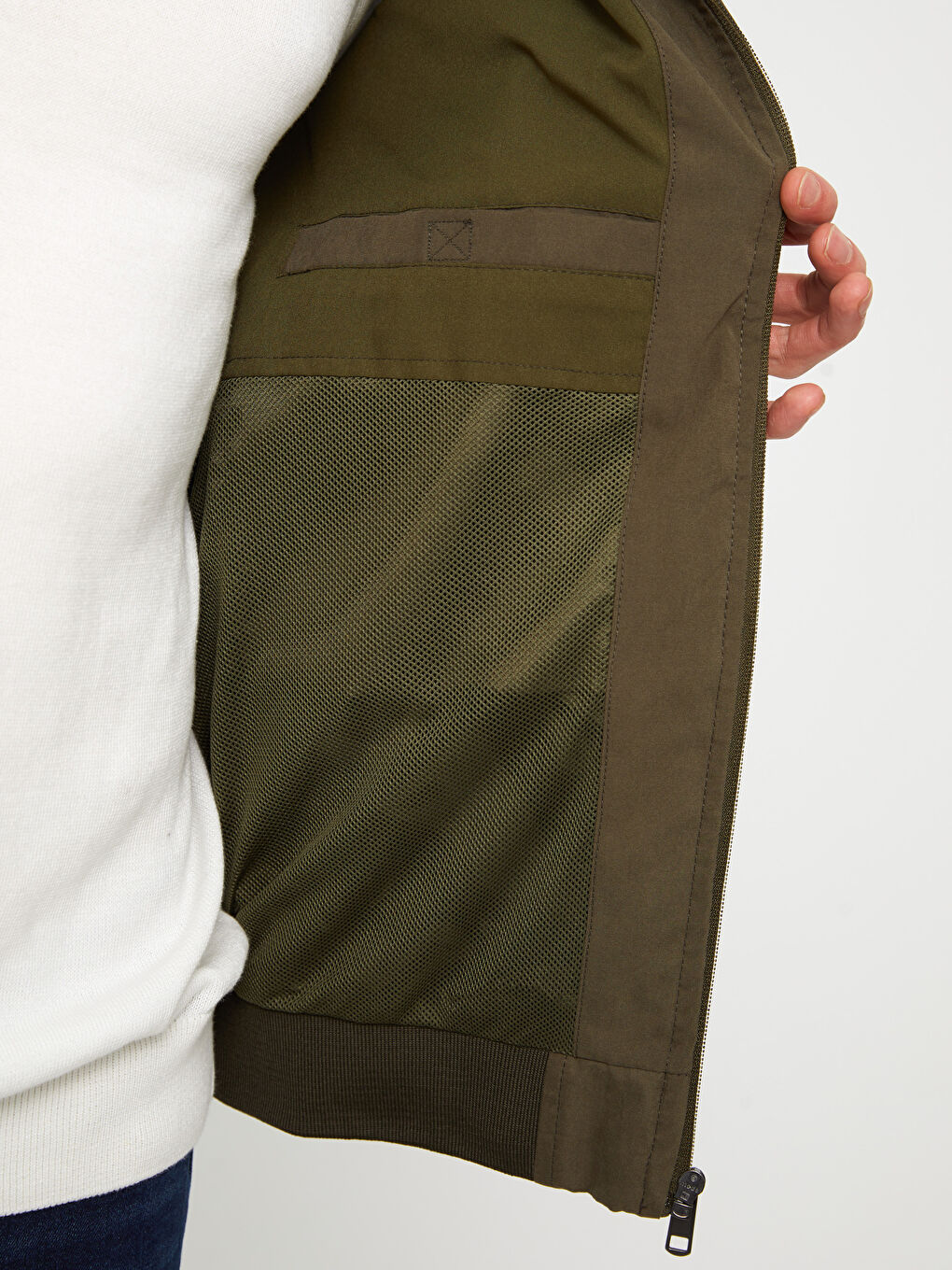 Мужское стандартное пальто с воротником-трубой-3