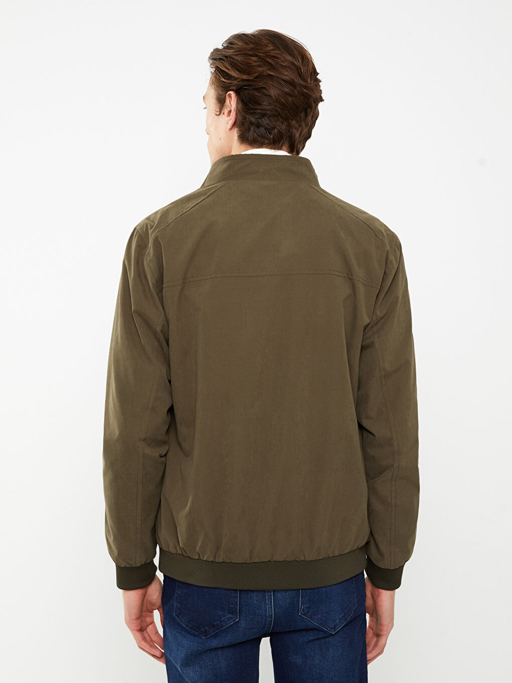 Мужское стандартное пальто с воротником-трубой-4