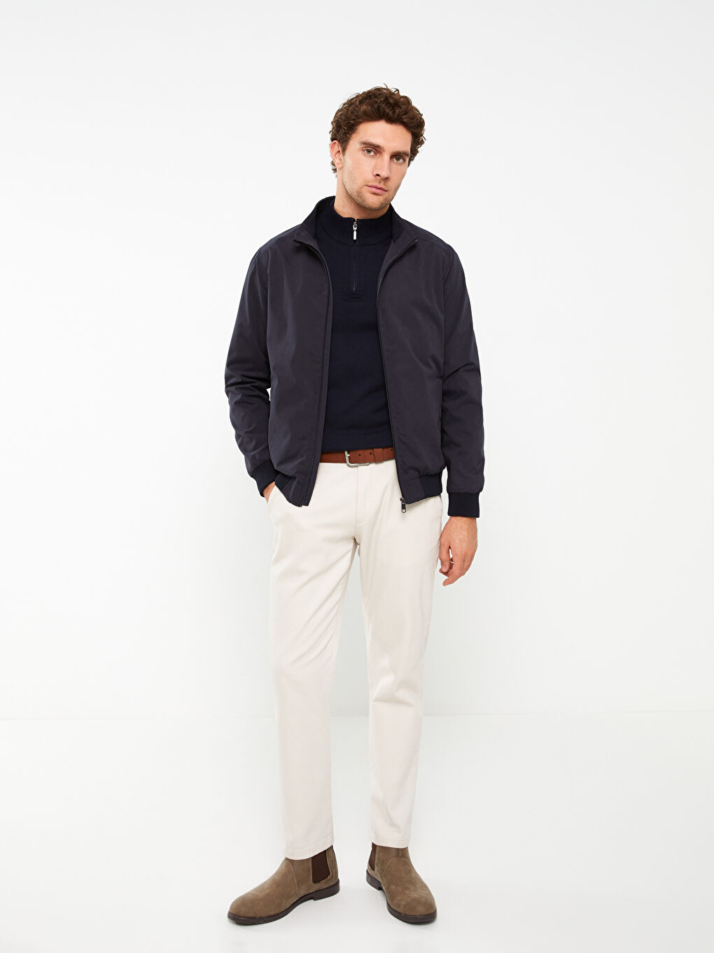 Standard Fit Funnel Neck Men's Coat-1