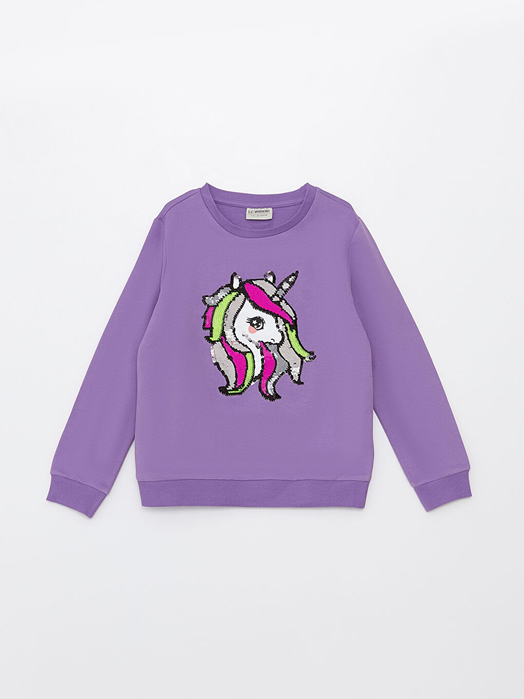 Толстовки и спортивные штаны Для девочек с круглым вырезом, длинными рукавами и двусторонними пайетками-1