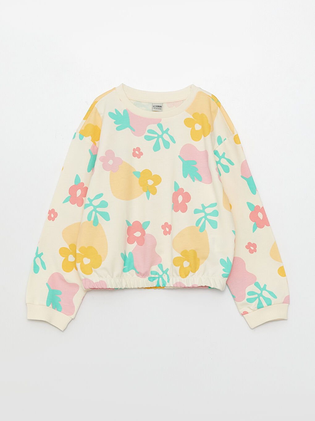 Crew Neck Patterned Long Sleeve Girl's Sweatshirt and Sweatpants -S30849Z4-LRA