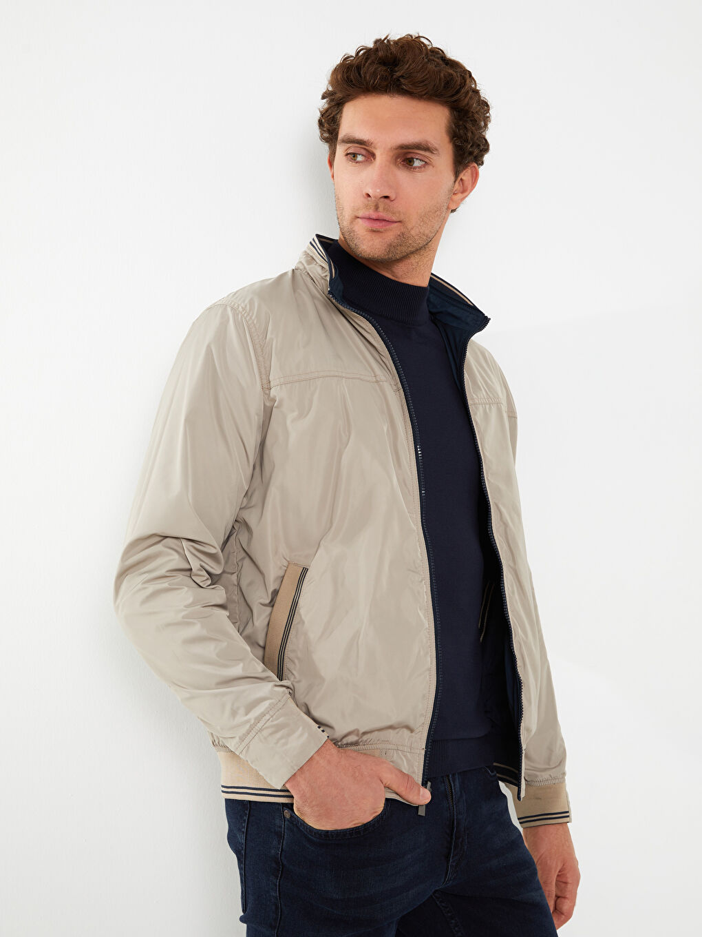 Standard Fit Funnel Neck Men's Coat -S30857Z8-K2N