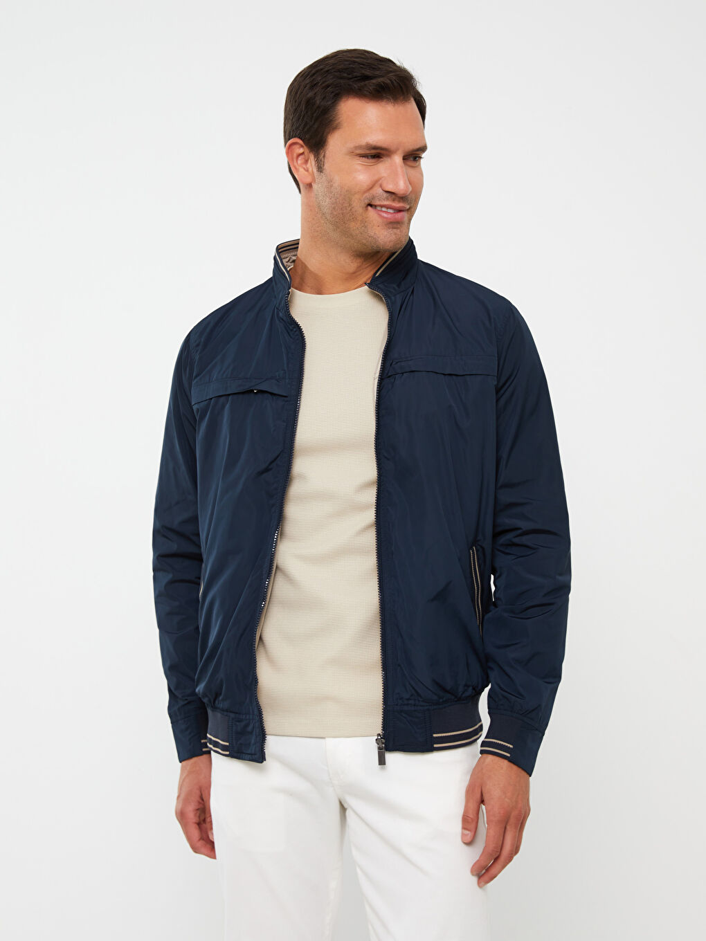 İndigo Standart Kalıp Dik Yaka Erkek Mont