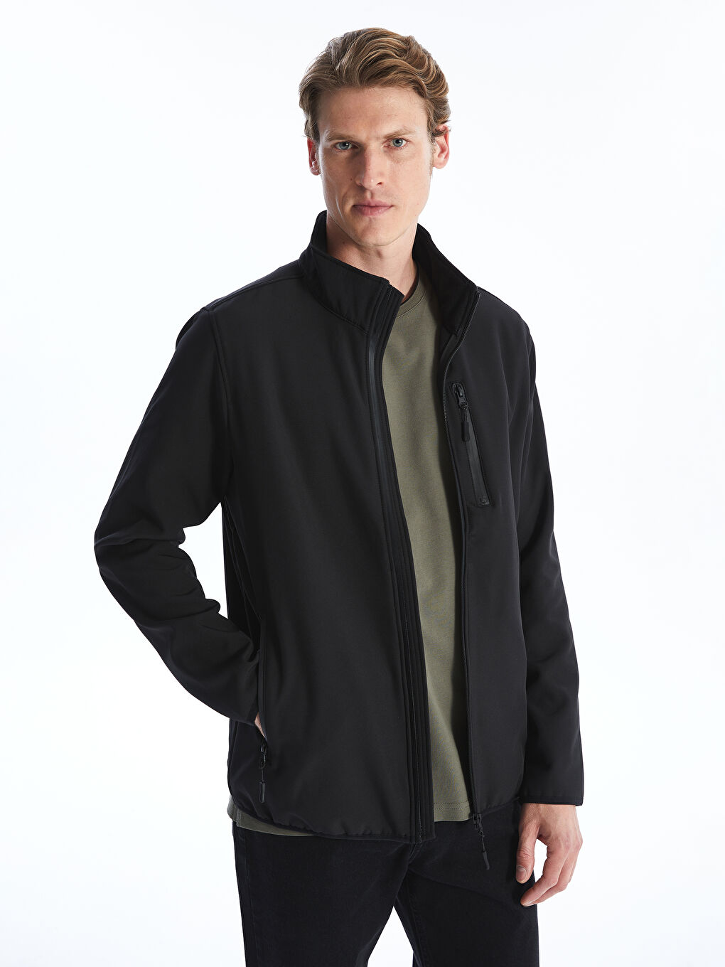 Standard Fit Turtle Neck Men's Coat -S30861Z8-CVL