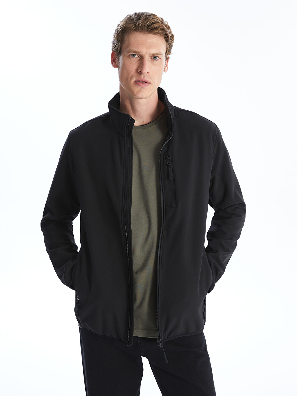 Standard Fit Turtle Neck Men's Coat -S30861Z8-CVL