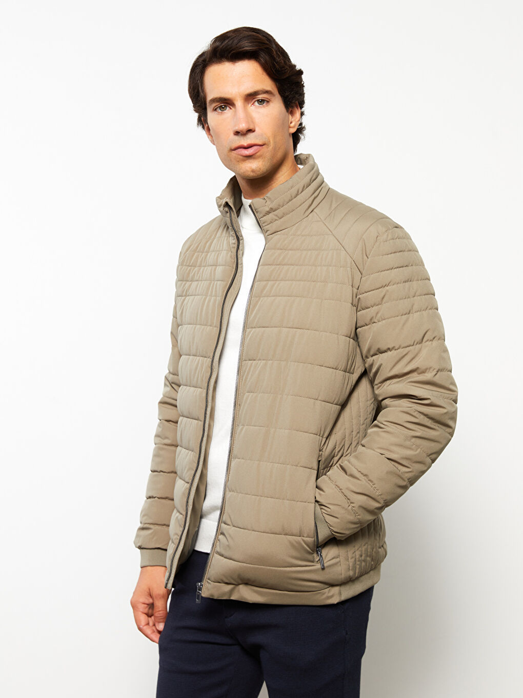 Standard Fit Funnel Neck Men's Puffer Coat -S30866Z8-GWK