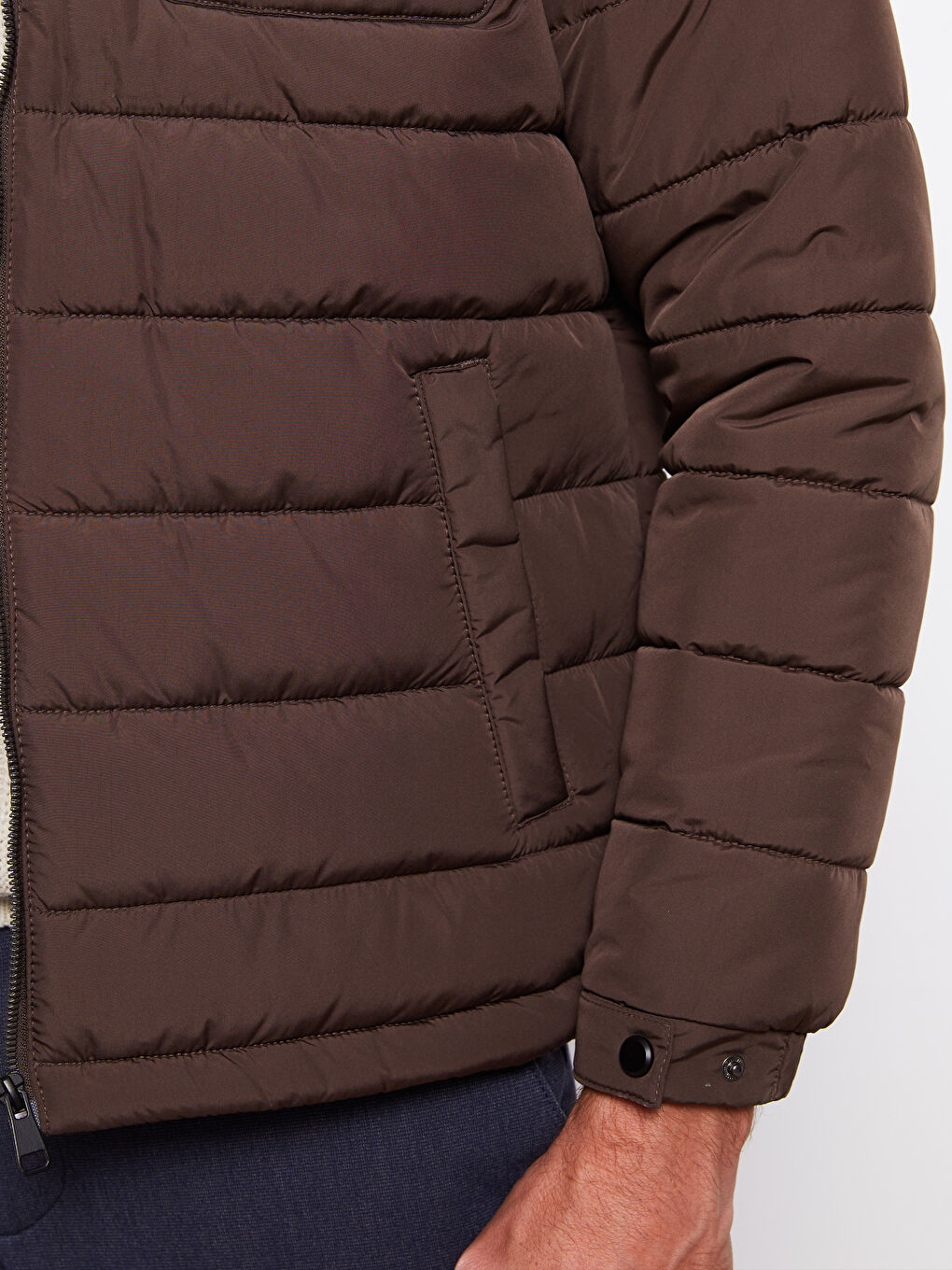 Standard Fit Funnel Neck Men's Puffer Coat -S30867Z8-S4N