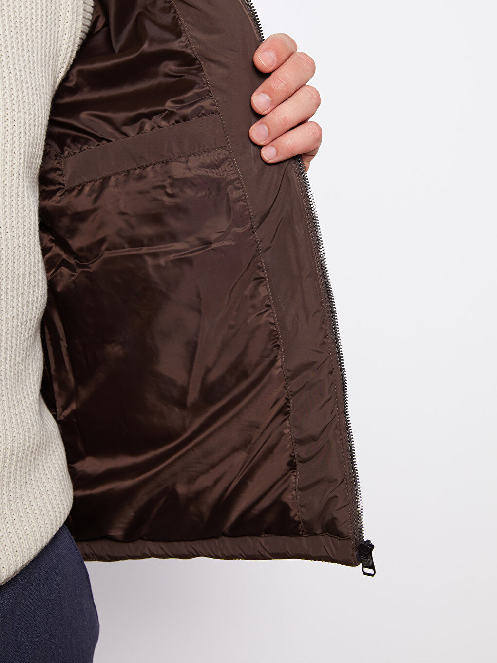 Standard Fit Funnel Neck Men's Puffer Coat -S30867Z8-S4N
