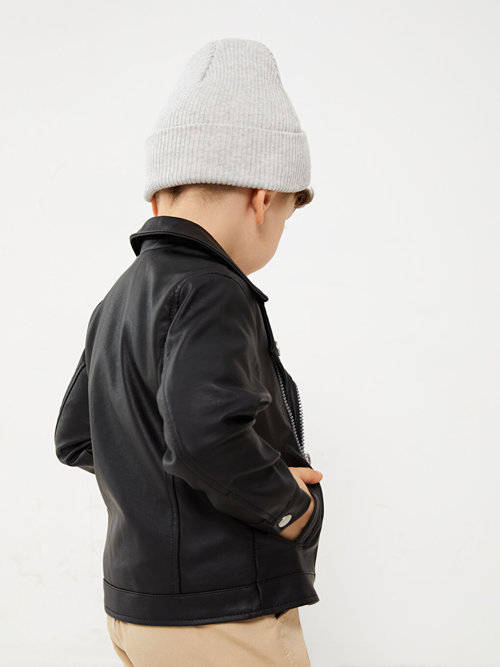 LC Waikiki Long Sleeve Baby Boys' Faux Leather Jacket -S30871Z1-CVL