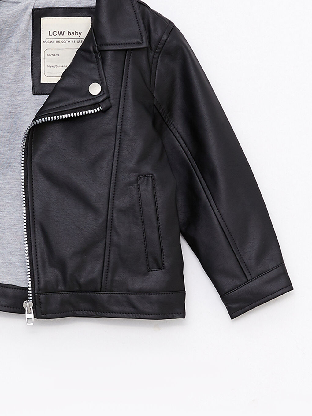 LC Waikiki Long Sleeve Baby Boys' Faux Leather Jacket -S30871Z1-CVL