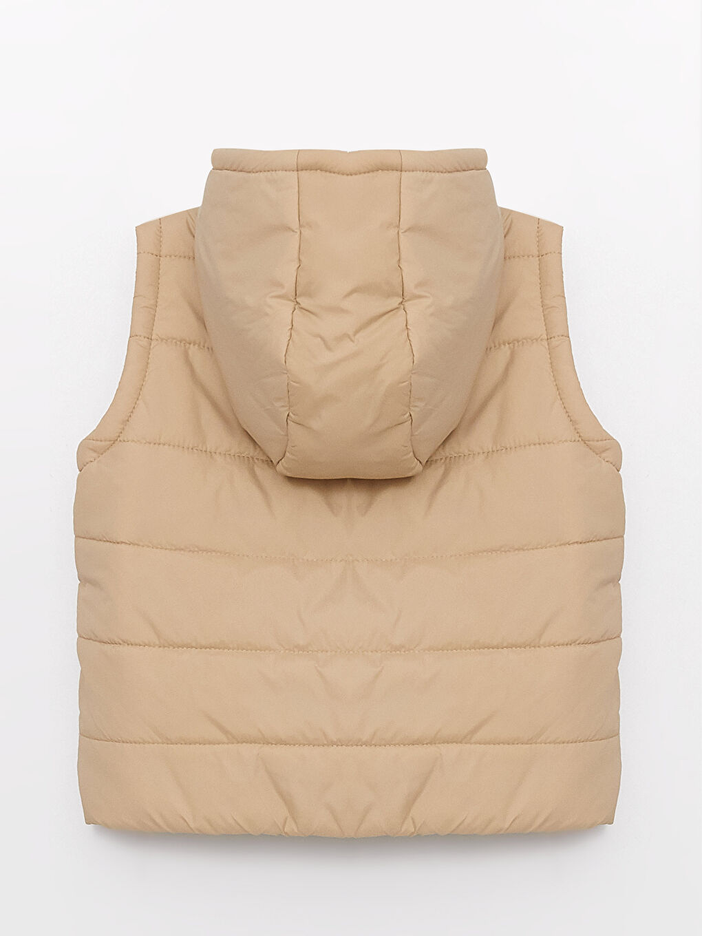 Bej Bisiklet Yaka Erkek Bebek Fermuarlı Yelek-3