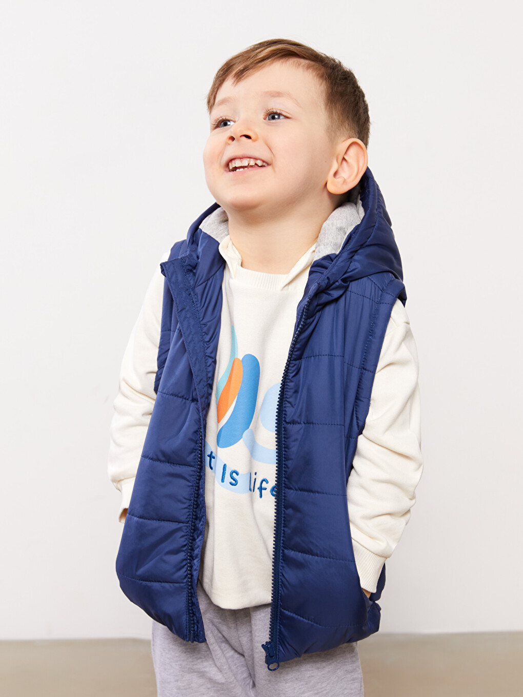 Gilet Zippé Bébé Garçon Col Rond