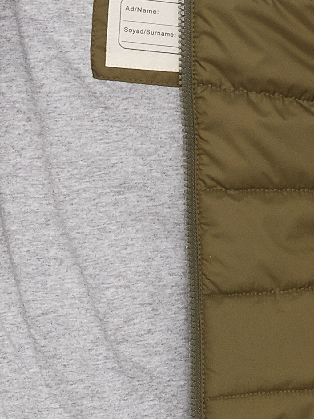 Haki Bisiklet Yaka Erkek Bebek Fermuarlı Yelek-2