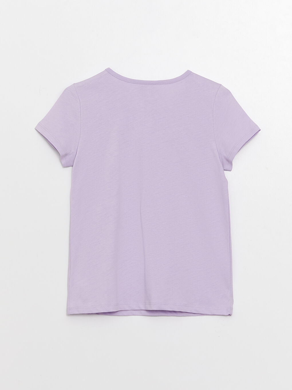 تيشيرت للبنات بياقة دائرية وكم قصير ومطرز بالترتر-4