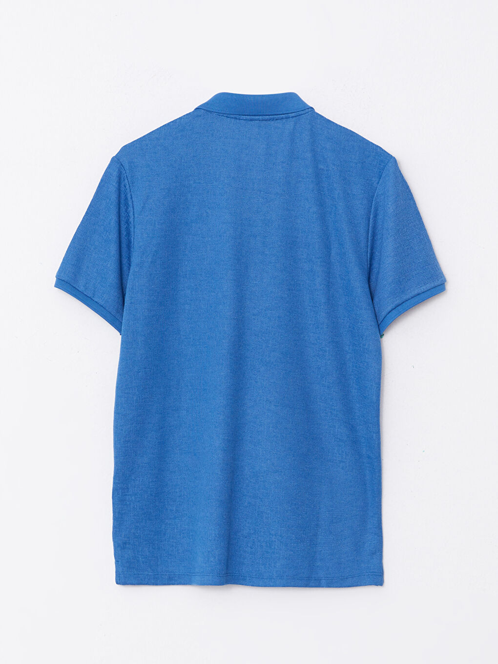 Mavi Polo Yaka Kısa Kollu Erkek Tişört-6