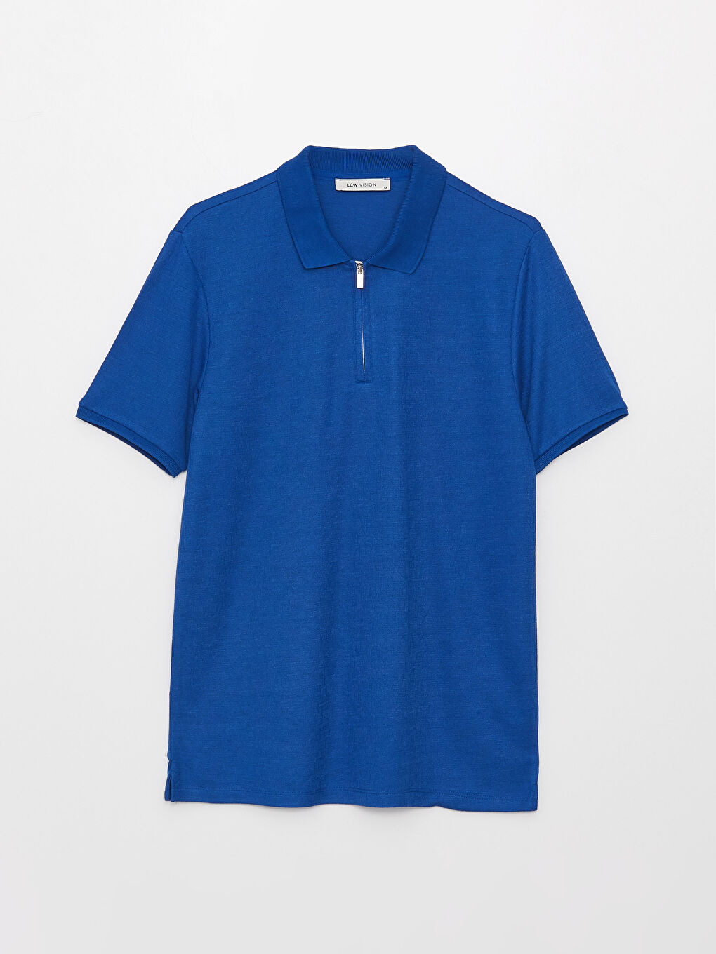 Mavi Polo Yaka Kısa Kollu Erkek Tişört-5