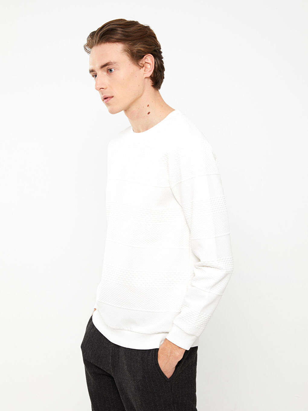 LCW Vision Rundhalsausschnitt Langarm Herren-Sweatshirt -S30929Z8-R9J