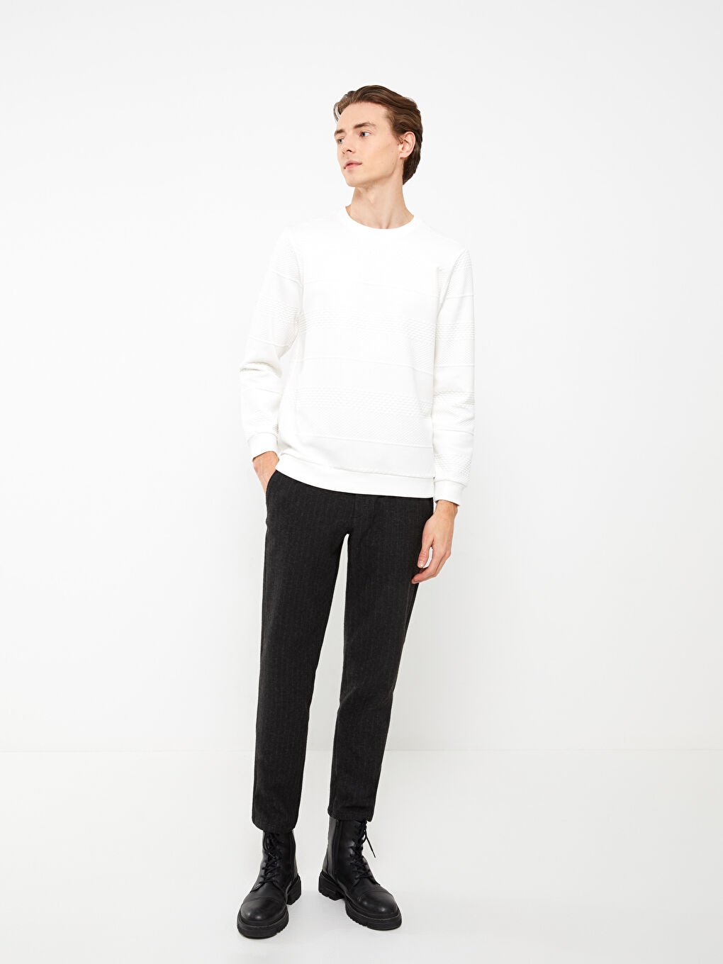 LCW Vision Rundhalsausschnitt Langarm Herren-Sweatshirt -S30929Z8-R9J