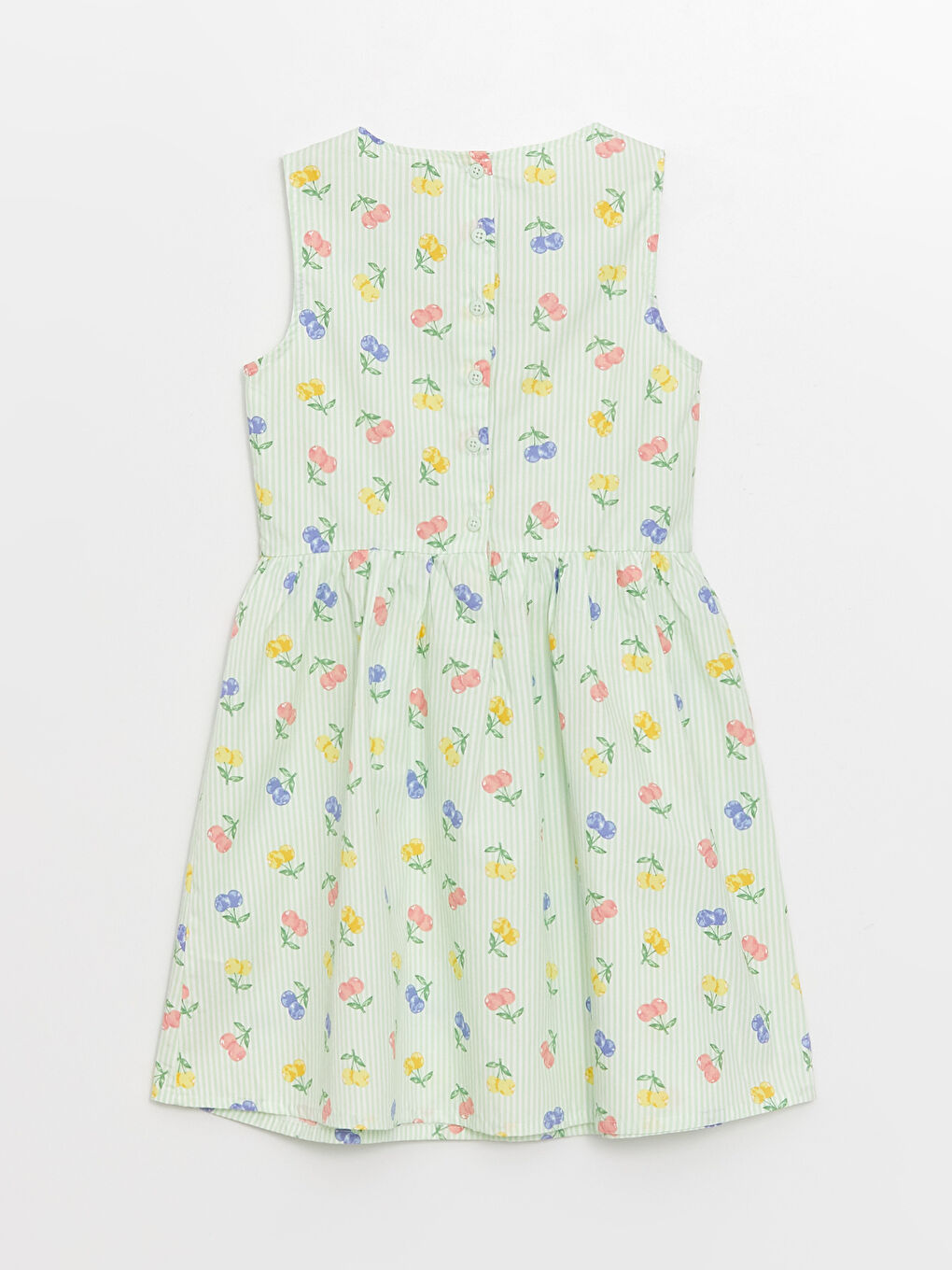 Платье для девочек с круглым вырезом и узором-1