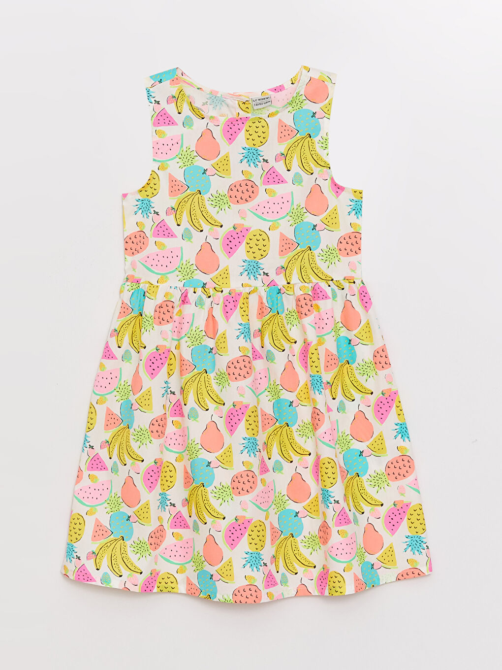 Crew Neck Patterned Girl Dress -S30933Z4-LU7