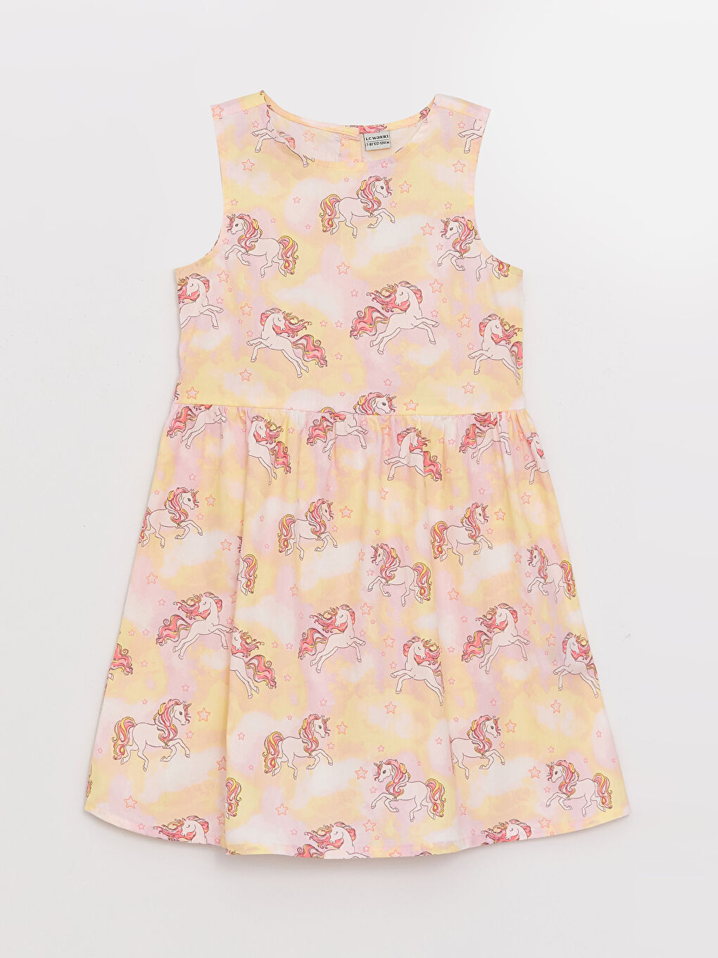 Crew Neck Patterned Girls' Dress -S30933Z4-LUA