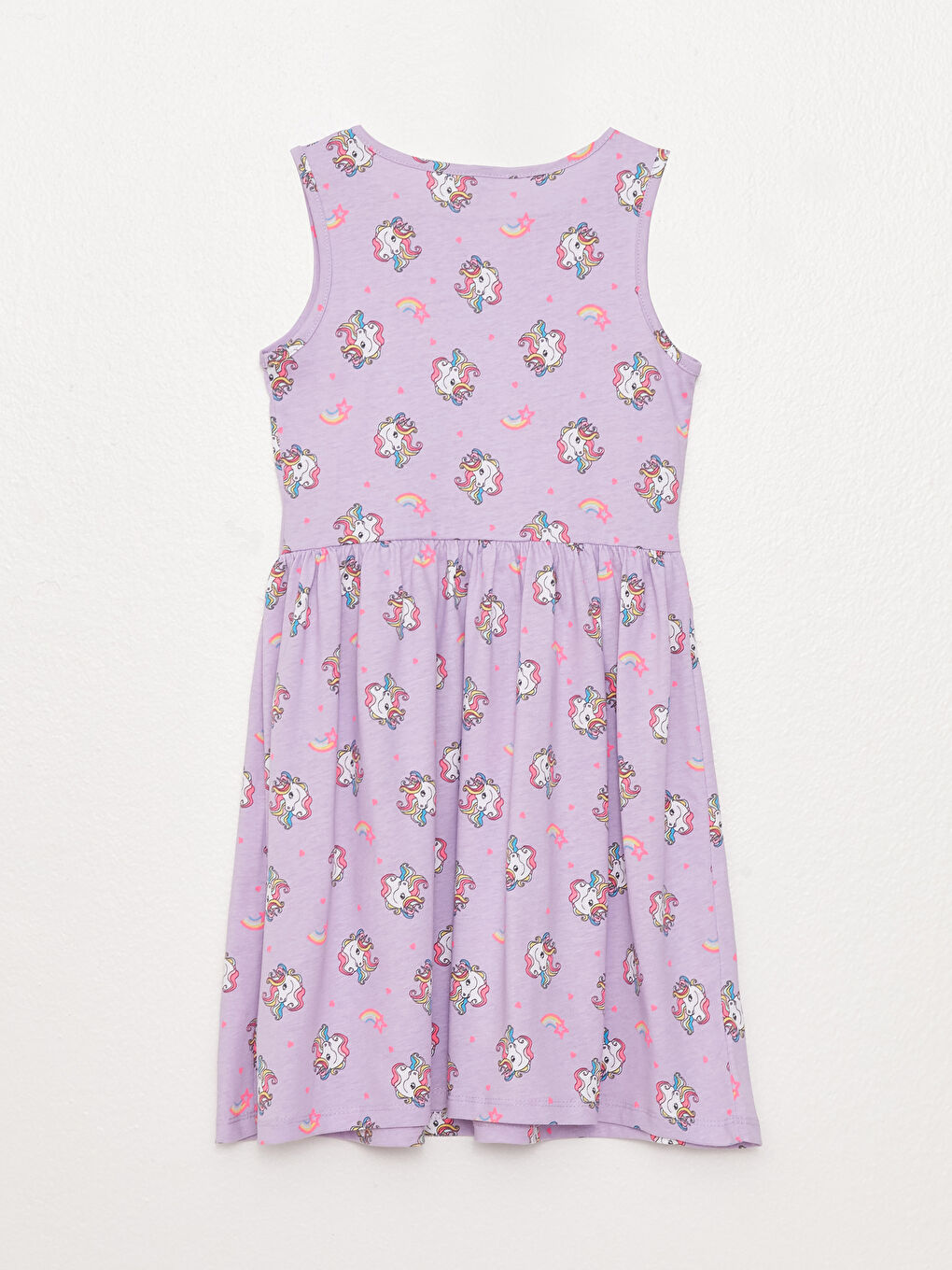 Robe pour Filles à Col Rond et à Motifs-1