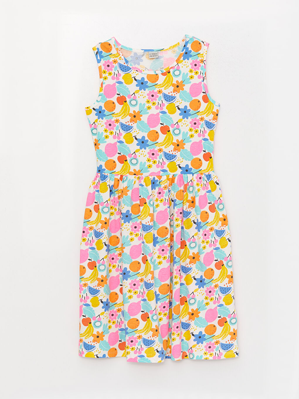 Crew Neck Patterned Girls' Dress -S30934Z4-LU7