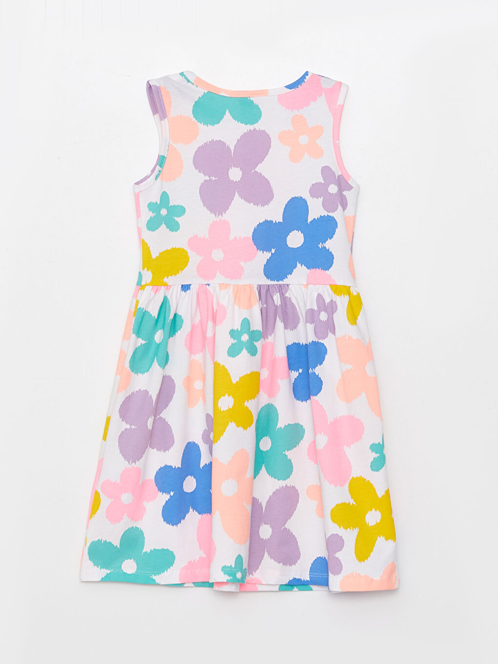 Crew Neck Patterned Girls' Dress-1