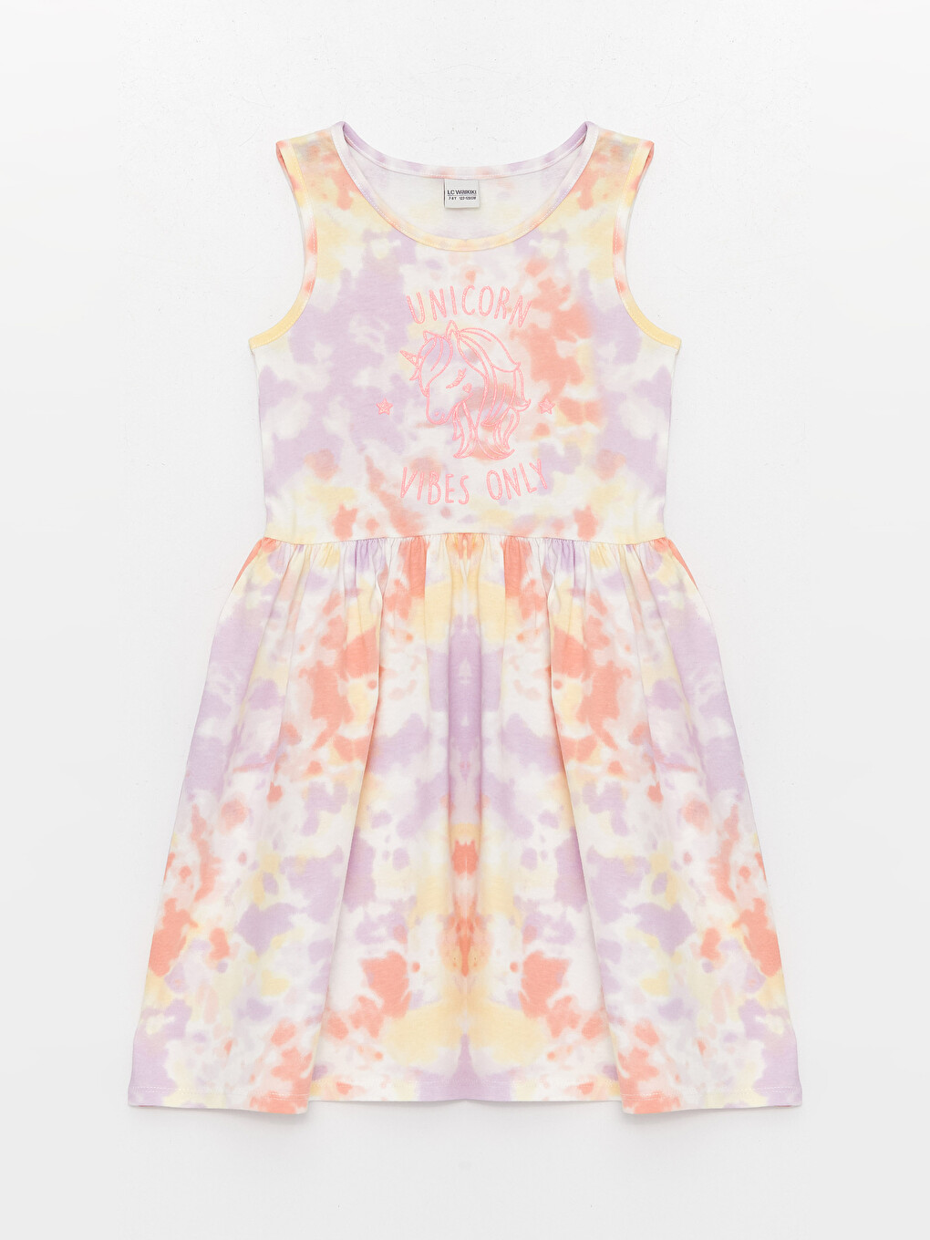 Crew Neck Patterned Girls' Dress