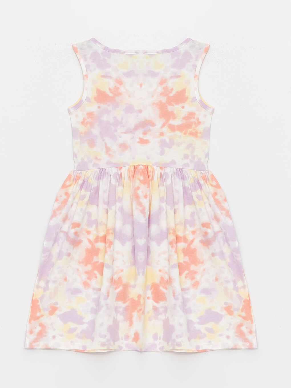 Crew Neck Patterned Girls' Dress-1