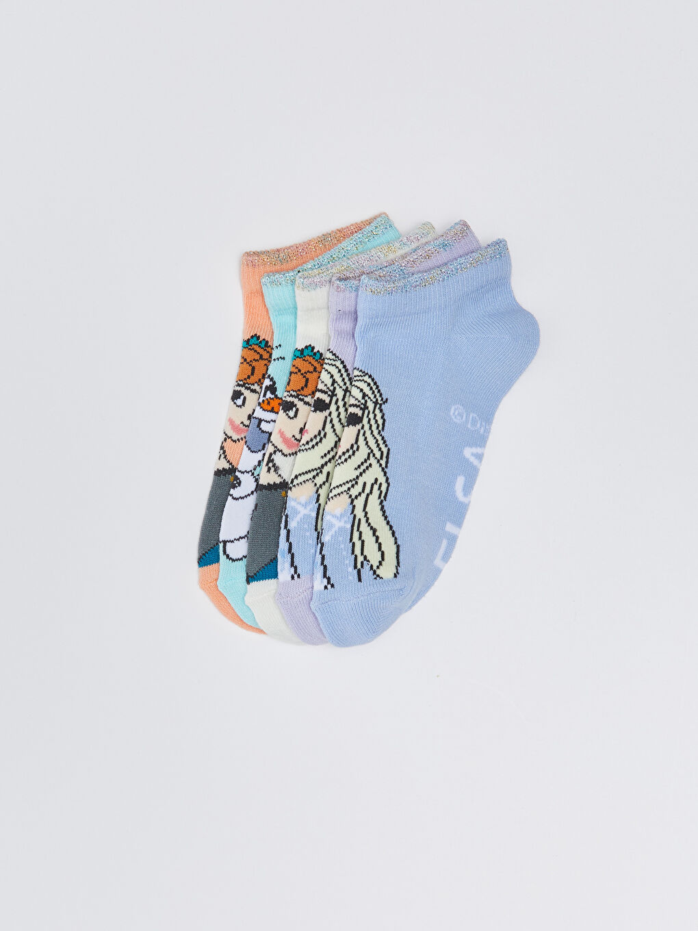 LCW Kids Frozen Gemusterte Mädchen Sneaker-Socken 5er-Pack -S30955Z4-J0G