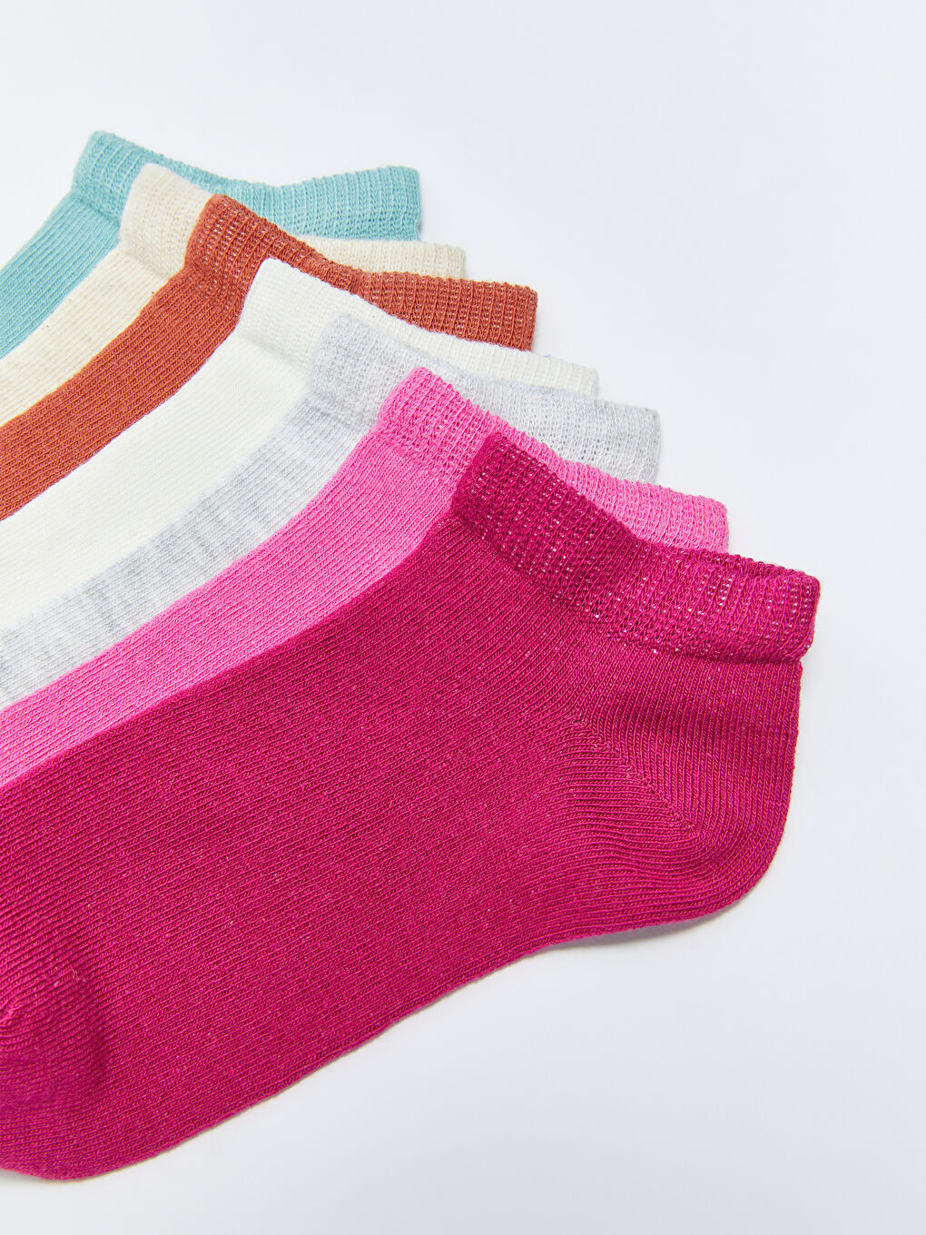 Fuşya Basic Kız Çocuk Patik Çorap 7'li-2