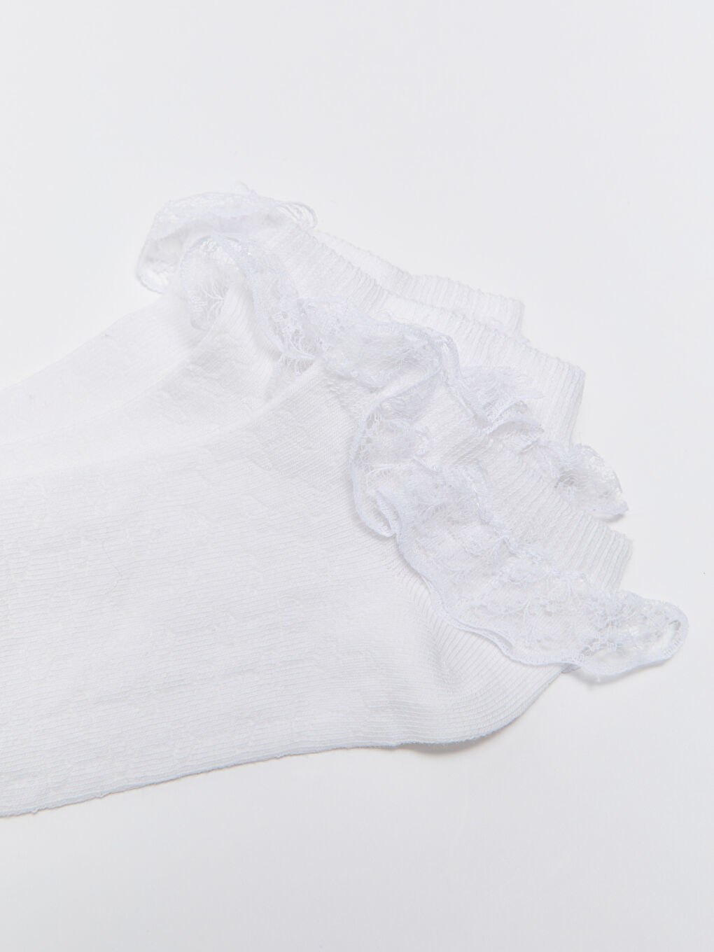 Chaussettes à la Cheville pour Filles avec Détail en Dentelle Lot de 3 pièces-2