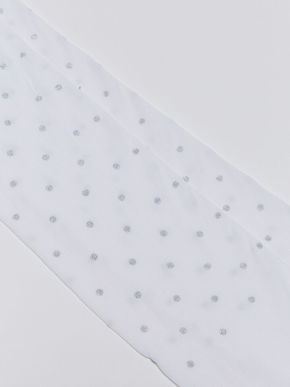 Beyaz Baskılı Kız Çocuk İnce Külotlu Çorap-1