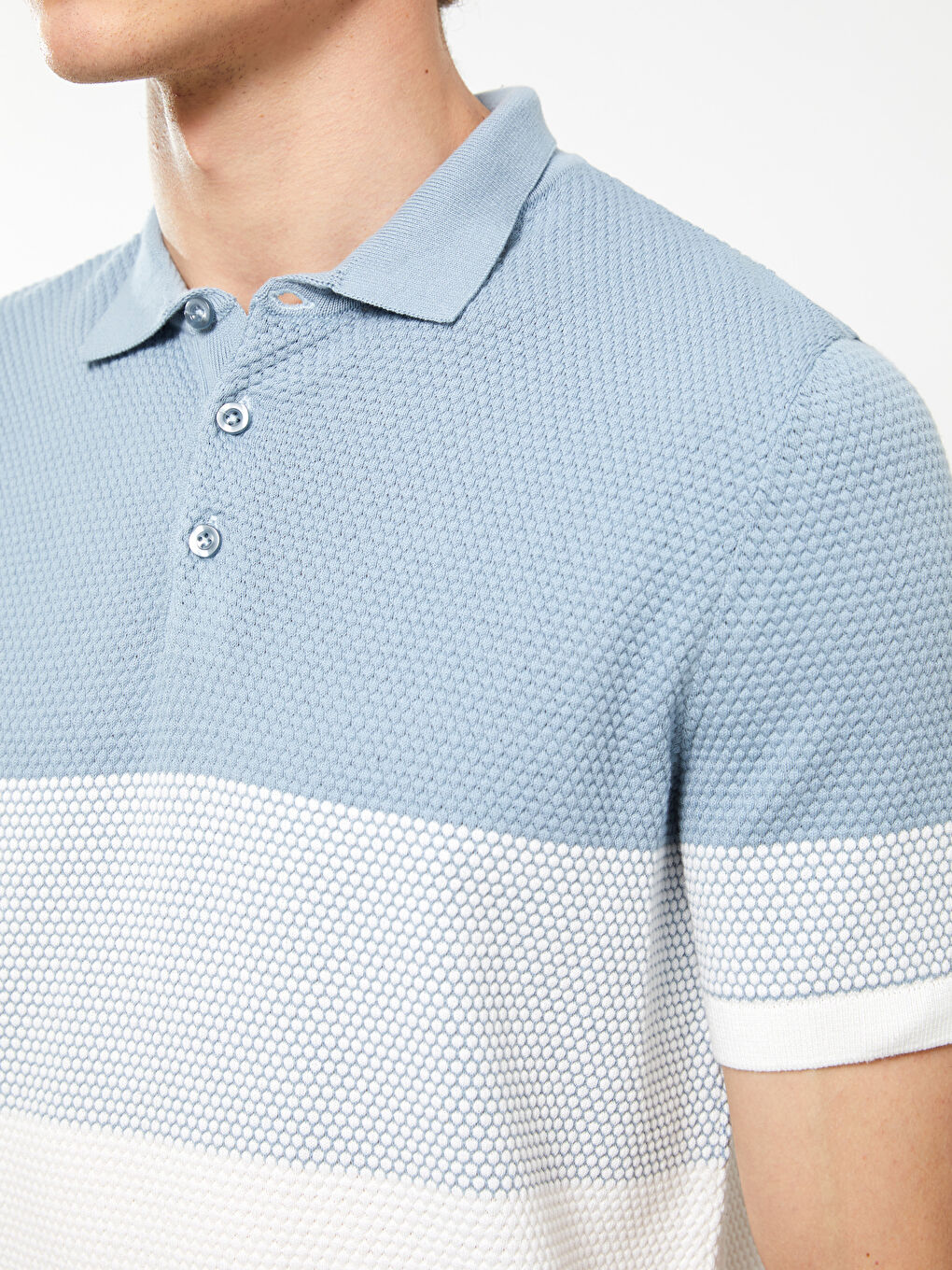 Polo Collar Short Sleeve Color Block Men's Sweater -S30991Z8-J0M