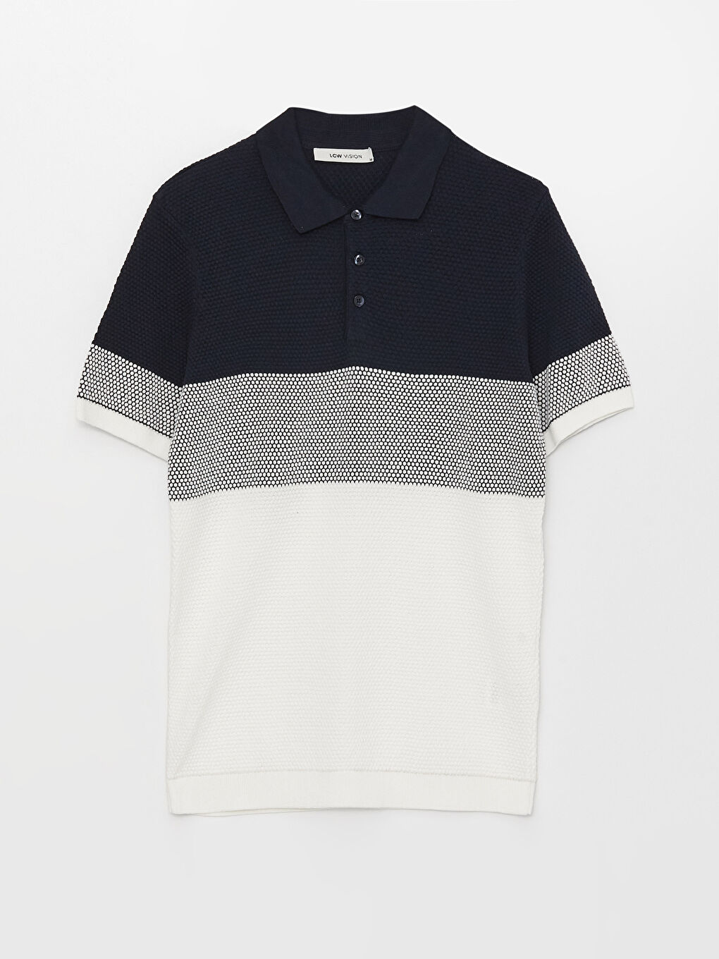 Pulover pentru Bărbați cu Guler Polo, Mânecă Scurtă, Bloc de Culoare-5