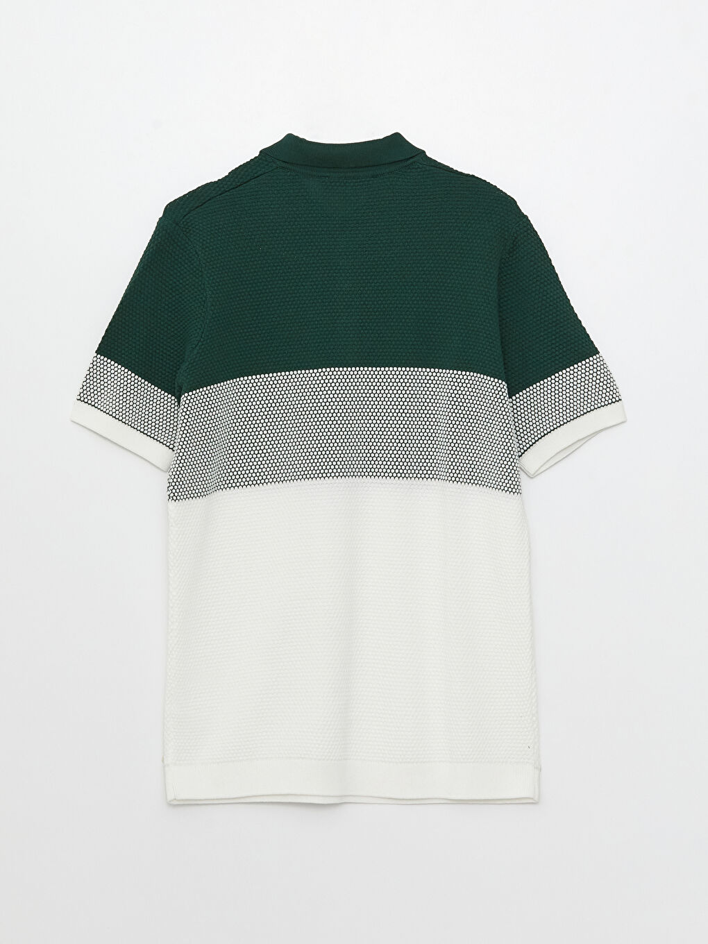 Pulover pentru Bărbați cu Guler Polo, Mânecă Scurtă, Bloc de Culoare-6