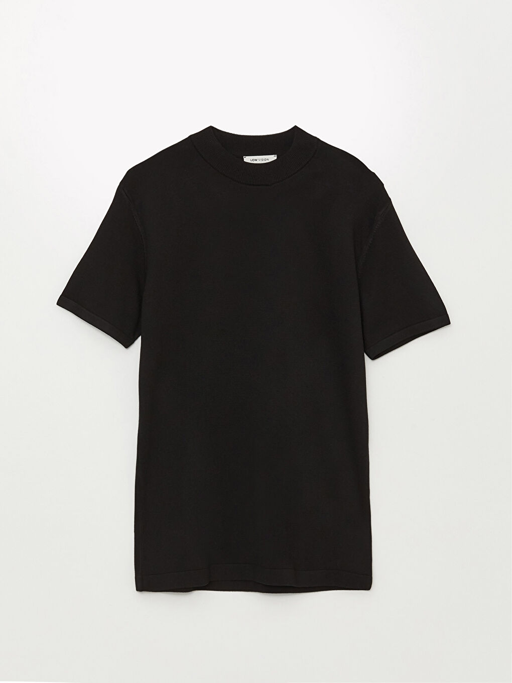 Свитер из трикотажа с коротким рукавом и стоячим воротником для мужчин-5