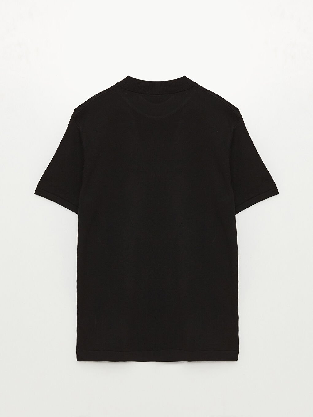 Свитер из трикотажа с коротким рукавом и стоячим воротником для мужчин-6