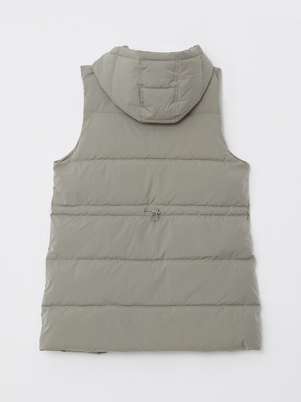 Yeşil Kadın Kapüşonlu Düz Şişme Yelek-7