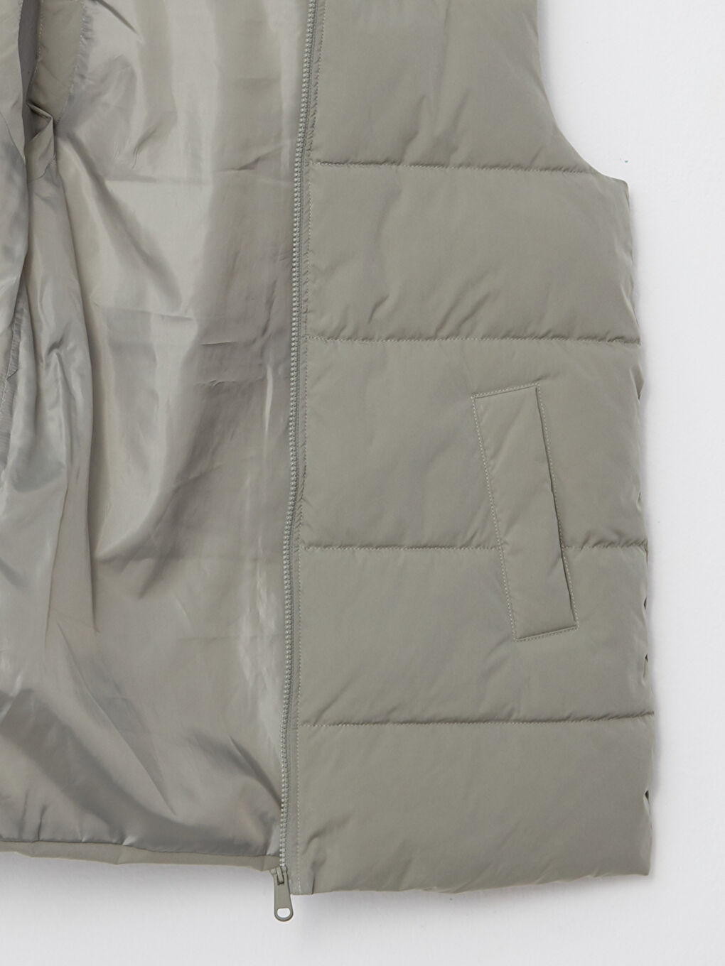 Yeşil Kadın Kapüşonlu Düz Şişme Yelek-8