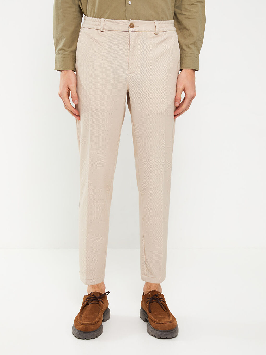 Bej Slim Fit Erkek Pantolon-4