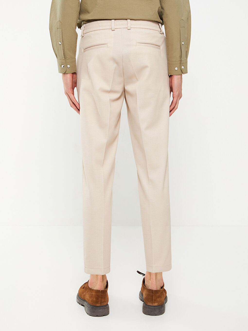 Bej Slim Fit Erkek Pantolon-5